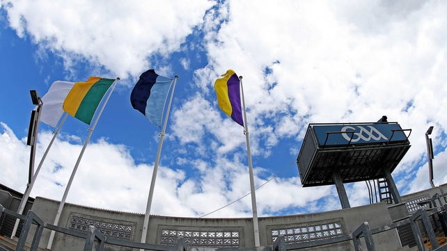 Flags fly outside Croker ahead of Sunday's two Leinster SFC semi-finals