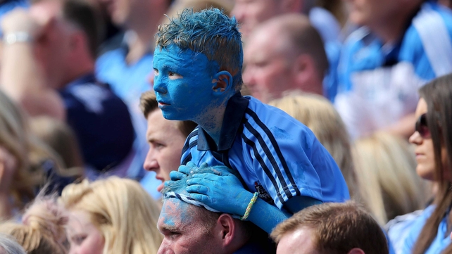 A young Dublin supporter looks on from Hill 16
