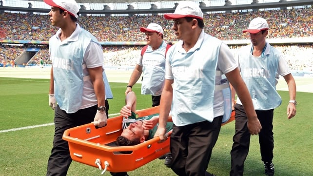 Moreno had to be stretchered off just before the end of the first, owing to a combination of the intense heat and a challenge by Robben