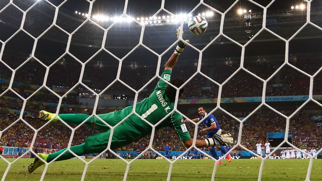 In the end, it was Navas who provided the decisive save on Greece's fourth shot, off the foot of substitute forward Theofanis Gekas