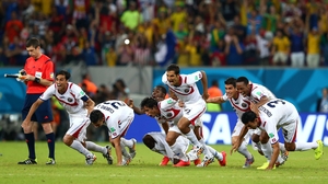 The Ticos celebrated their amazing win, which ended with a 1(5)-1(3) score. They will face Holland on 5 July in Costa Rica's first ever trip to a World Cup quarterfinal