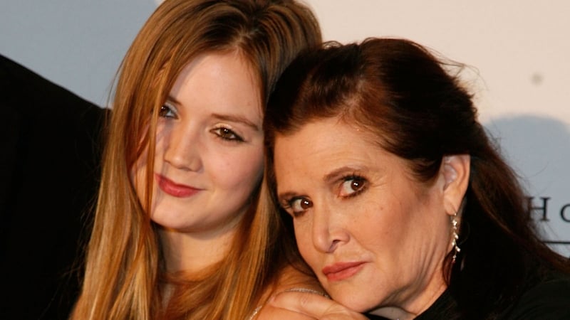 Billie Lourd with her mum Carrie Fisher