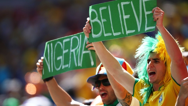 Some fans in Brazil cheered on the Super Eagles of Nigeria, as they attempted to become only the fourth African side to reach a World Cup quarterfinal