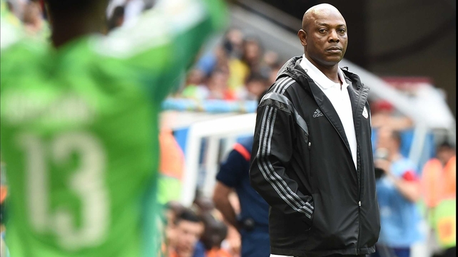 While coach Stephen Keshi looked on with a stoic eye