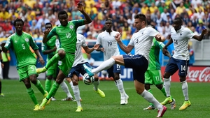 France forward Olivier Giroud attempted to make something happen for his side in the final seconds of the first