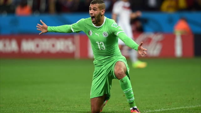 Slimani was then distraught after referees disallowed a goal he scored at 16' owing to a very near offside