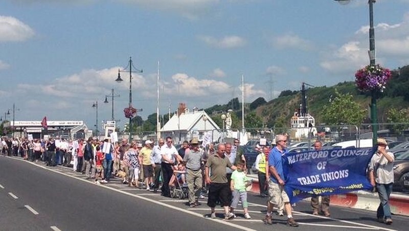The protest by drivers, other staff and family members was organised by the National Bus and Rail Union