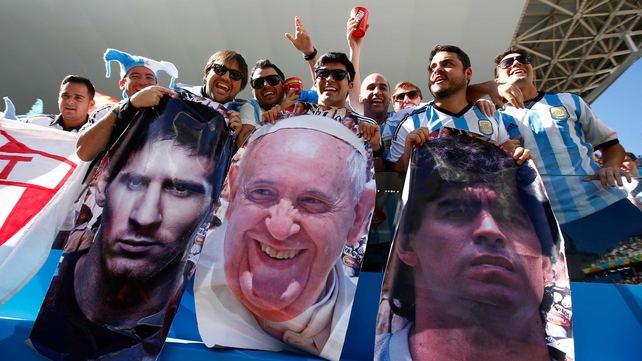 While the Argentinians toted along photos of some of their country's all-time greats