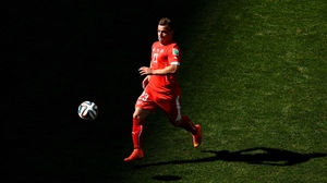 And Shaqiri continued to chase the ball and work to create some chances for his side in red
