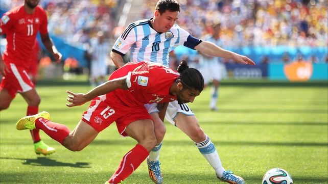 Argentina's superstar captain Lionel Messi failed to create any magic in the first 45' as Swiss defender Ricardo Rodriguez and the like worked tirelessly to keep him in check