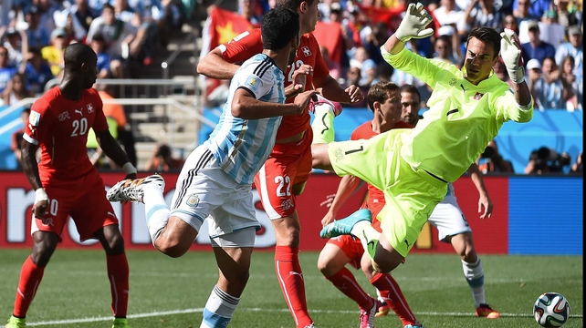Argentina did put some pressure on Switzerland keeper Diego Benaglio later in the first, but both sides headed into the break drawn scoreless and looking for a breakthrough
