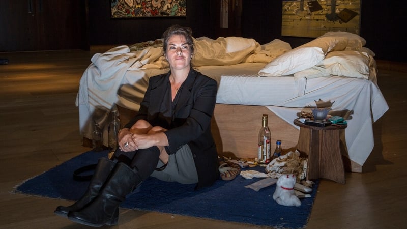 ‘My Bed’ comes complete with empty vodka bottles, cigarette butts and discarded condoms