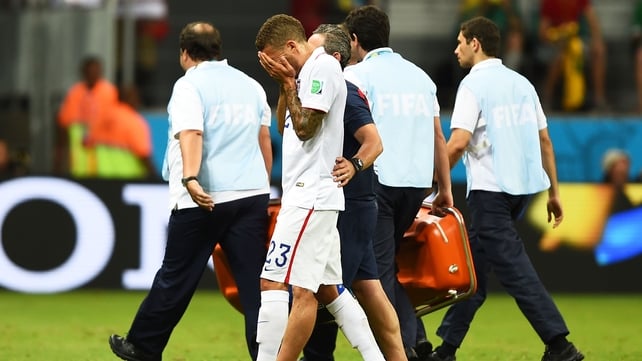 There was a blow for the US as defender Fabian Johnson went off with a hamstring injury