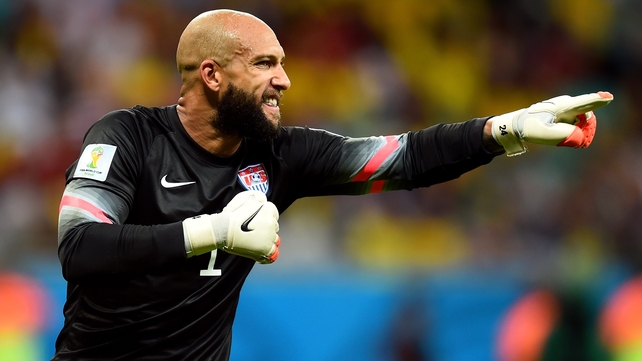 Tim Howard produced numerous saves to keep out the Belgians as they dominated after the break