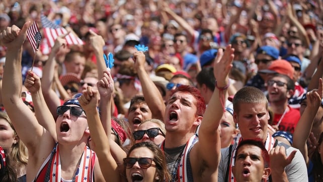 As the US battled to stay in the game, they had the support of fans across the country, including at Chicago's Soldier Field stadium