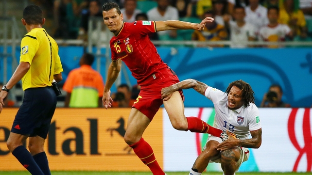 The US struggled in possession and were forced to sit deep as Belgium pressed for the opening goal