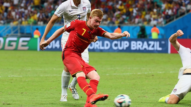 The pressure paid off for Belgium as Kevin De Bruyne fired them into the lead early into extra-time