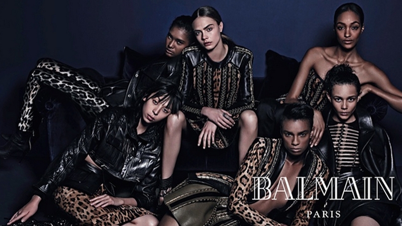 Cara Delevingne and Jourdan Dunn are among the stars of the new Balmain campaign