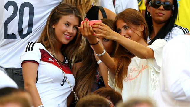 The German WAGS enjoying the game