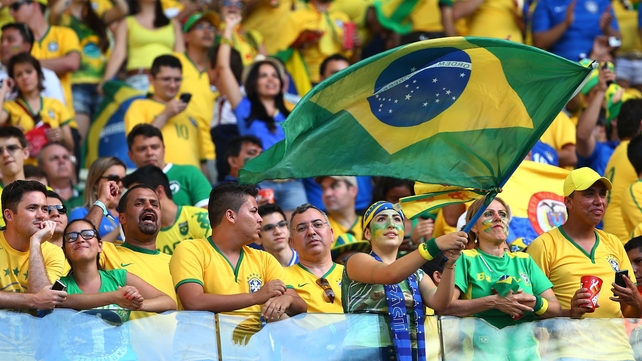 Brazilian fans packed the stadium in Fortaleza for their side's clash with Colombia