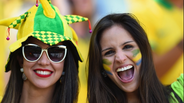 Brazilian fans in confident mood before the game