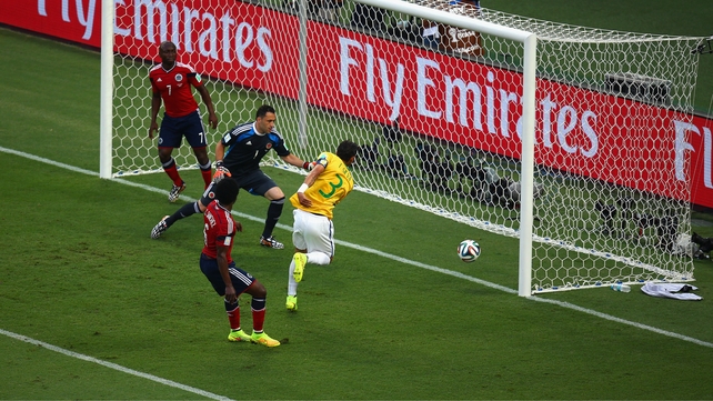 Thiago Silva gives Brazil the lead in just the seventh minute