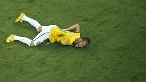 Brazil's talisman Neymar down and out of the World Cup with a fractured vertebra