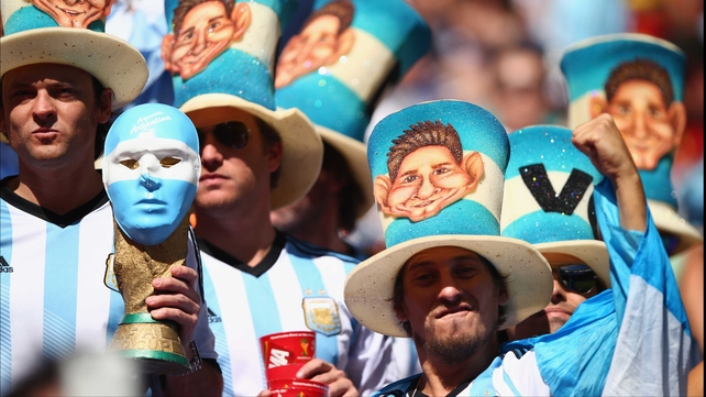 And by half-time, Argentina supporters - sporting Messi hats no less - could celebrate their country's 1-0 lead, which Belgium would no doubt attack following the break