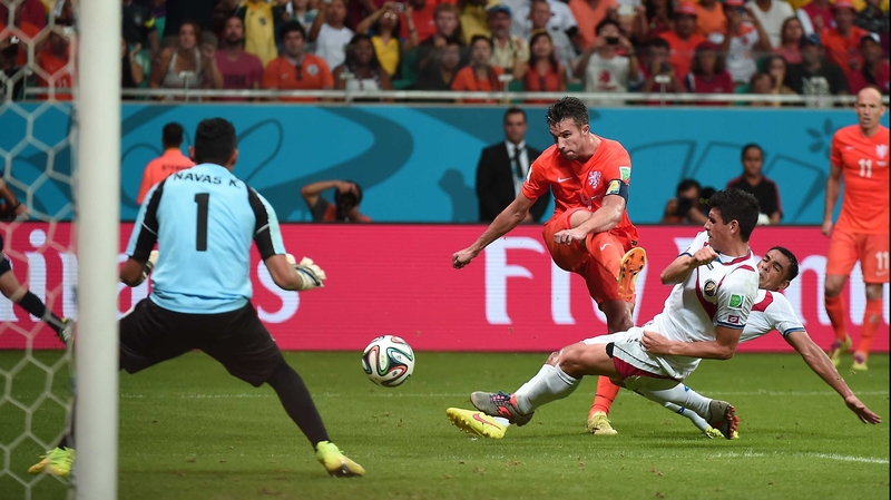 Robin van Persie, who has scored three goals in Brazil, is a serious doubt for the last-four clash