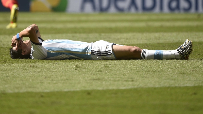 Angel di Maria was forced off after 33 minutes during Argentina's quarter-final