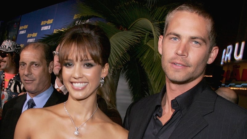 Jessica Alba and Paul Walker at the Into The Blue premiere in 2005