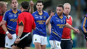 At the end of the end of the game, Wicklow's Leighton Glynn made his views clear to the the linesman