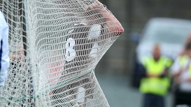 Brian Curran of Sligo reacts after missing a goal chance