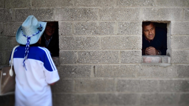 In Clones, meanwhile, a Monaghan supporter buys her ticket for the Ulster SFC semi-final replay