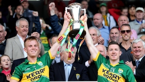 Kerry's Fionn Fitzgerald and Kieran O’Leary lifted the cup as Munster champions