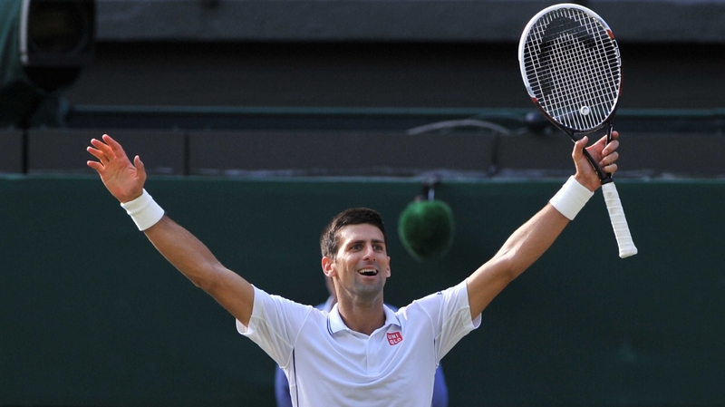 Djokovic celebrates clinching the title
