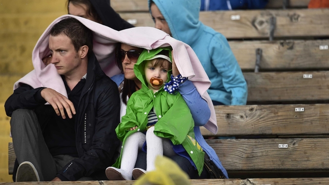 This young fan seems distinctly unimpressed with the rain in Clones