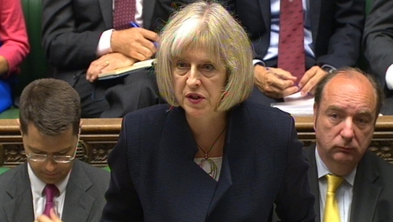 Britain's Home Secretary Theresa May made the announcement in the House of Commons today