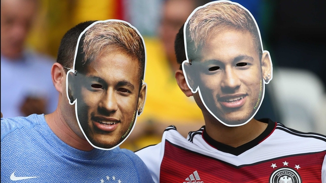 While others wore masks of the injured Brazil star Neymar