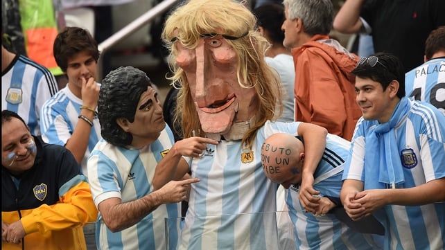 A few supporters couldn't resist donning some intimidating headgear