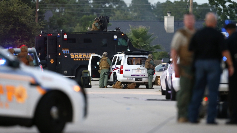 Dozens of police officers and a swat team responded