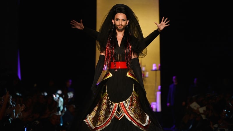Conchita Wurst models for Jean Paul Gaultier