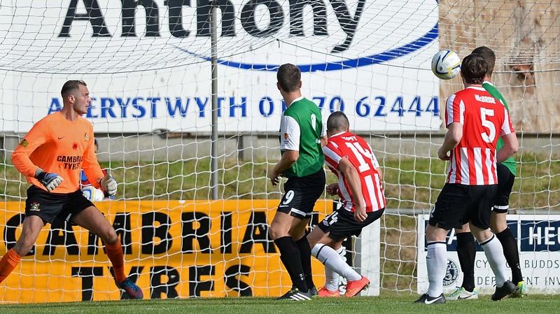 Michael Duffy opens the scoring on a night when Derry City went on to achieve a record scoreline for a League of Ireland club in European competition