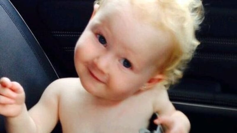 Minnie Snodgrass managed to get wedged in the metal bucket