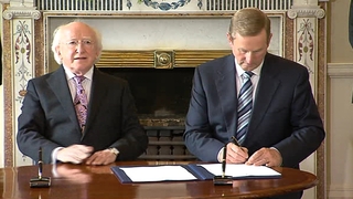 Taoiseach Enda Kenny with President Michael D Higgins