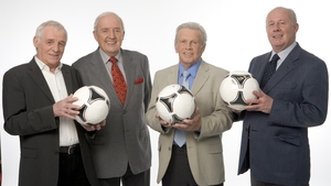 With Eamon Dunphy, John Giles, and Liam Brady in 2012