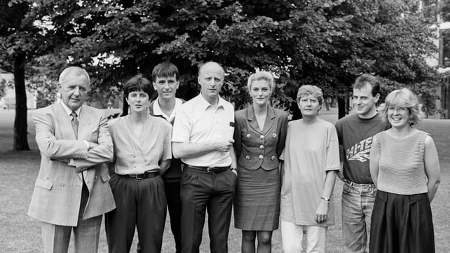 All business with the production crew and presenters, including Myles Dungan and Cynthia Ní Mhurchú before the Barcelona Olympics in 1992