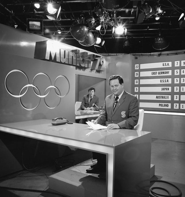 In the background and at the ready during the 1972 Munich Olympics