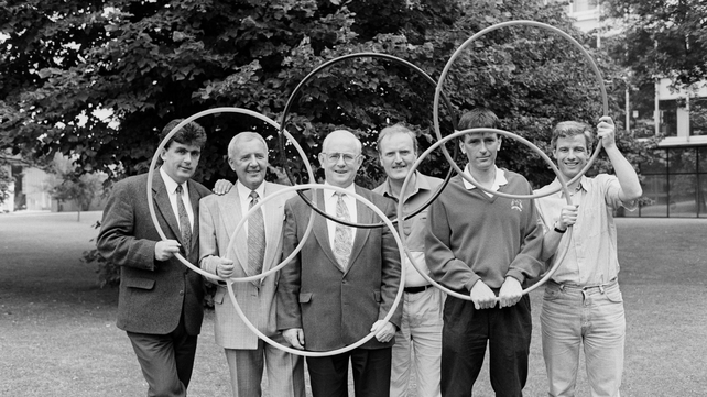 On Olympic duty with, amongst others, Des Cahill, ahead of Barcelona 1992