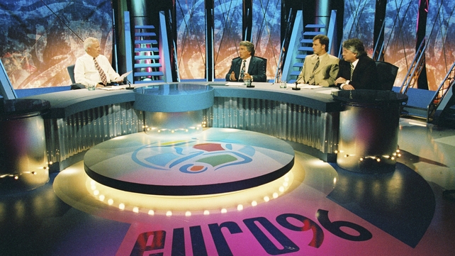 Bill, John Giles, Frank Stapleton and Joe Kinnear at the Euro 1996 Championships